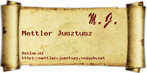 Mettler Jusztusz névjegykártya
